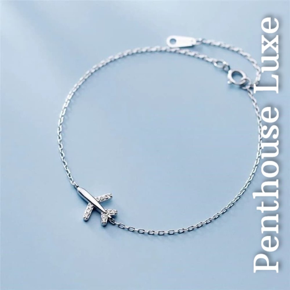 FINAL RESTOCK!! Airplane Silver Bracelet - Picture 3 of 3